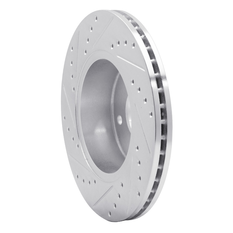 Land Rover Range Rover Brake Rotor (1) - Front Right - R1 Concepts - Drilled & Slotted - Silver - `94-`02